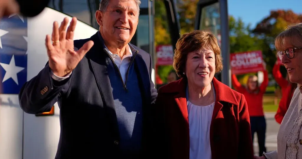 Collins enlists Manchin to woo moderates as she distances herself from Trump