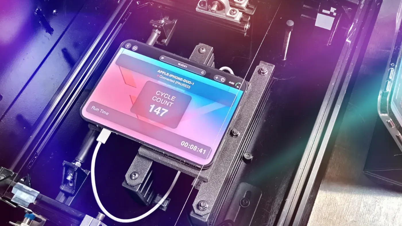 The iPhone Duo Just Passed 20,000 in Our Fold-a-Phone Testing Machine. Can It Beat the Galaxy Z Fold 8?