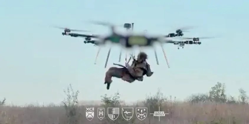Ukrainian forces say they used a heavy drone to evacuate a wounded soldier for the first time