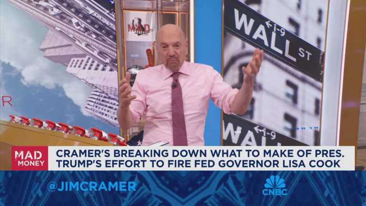 Jim Cramer on Pres. Trump trying to fire Fed Gov. Lisa Cook