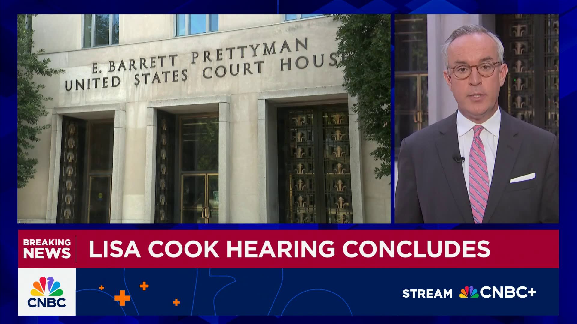 Fed Governor Lisa Cook's hearing concludes. Here's what happened