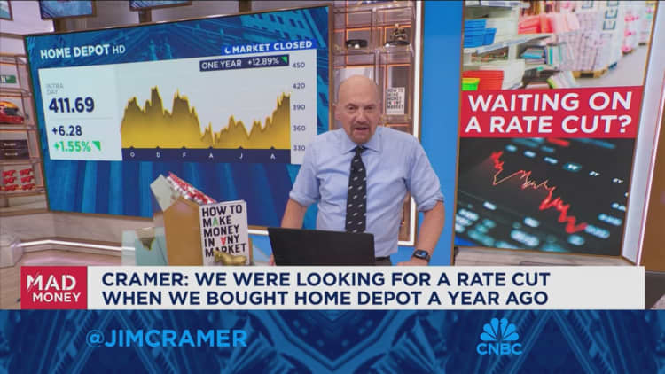 We were looking for a rate cut when we bought Home Depot a year ago, says Jim Cramer