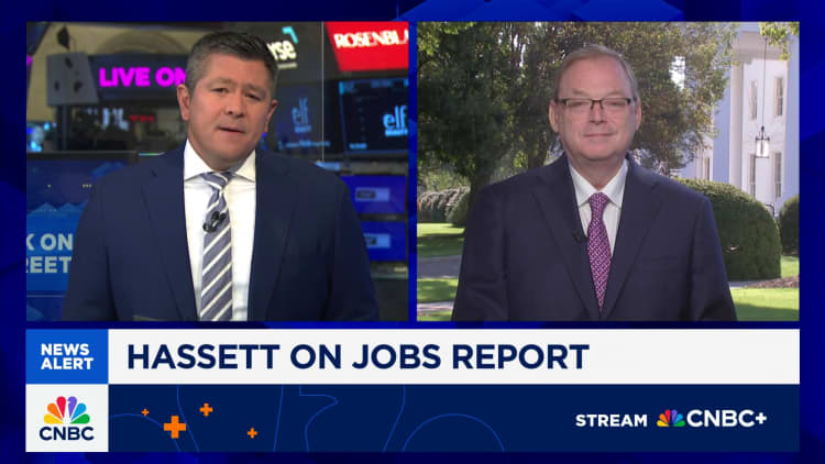 White House advisor Hassett: Jobs number is 'disappointing,' but I expect it's going to revise up