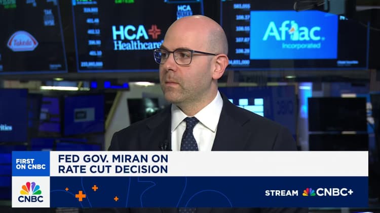 Federal Reserve Governor Stephen Miran: I don’t see any material inflation from tariffs