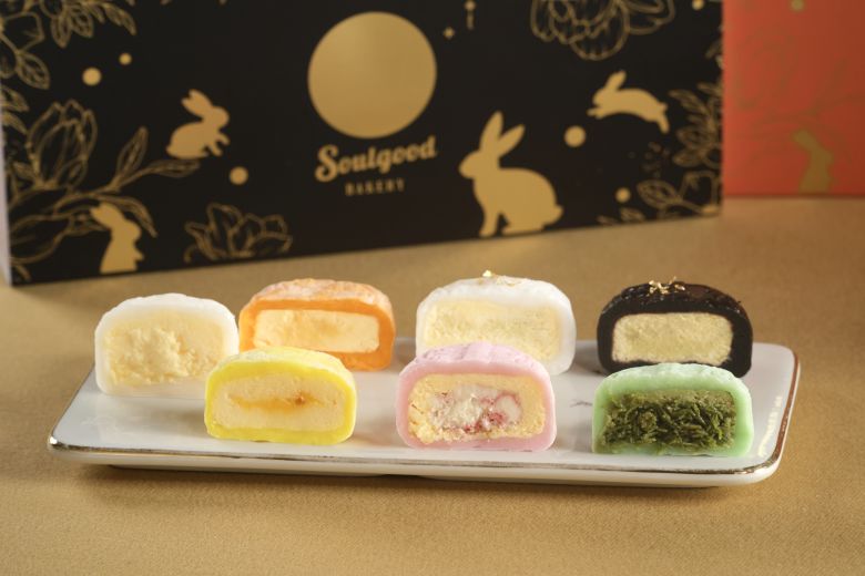 Soulgood Bakery's Basque cheesecake mooncake comes in seven flavors, including Dubai pistachio.