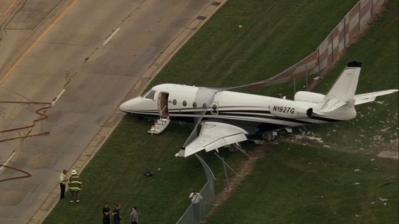 FAA investigating plane that went off end of runway after landing at Chicago Executive Airport