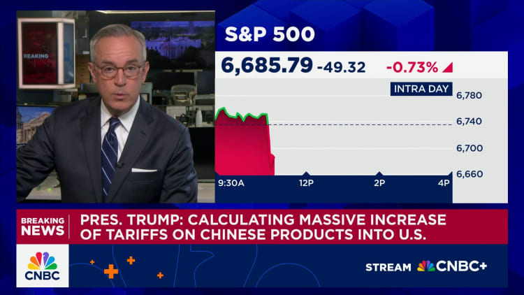 President Trump threatens 'massive' tariff increase on Chinese products into U.S.