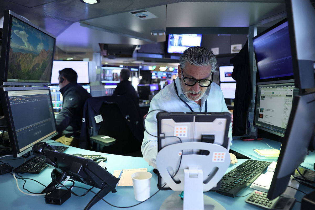 Michael M. Santiago/Getty Images via CNN NewsourceStocks were lower on Monday as the market awaits for a number of key releases that includes Nvidia earnings and the long-delayed September jobs report.