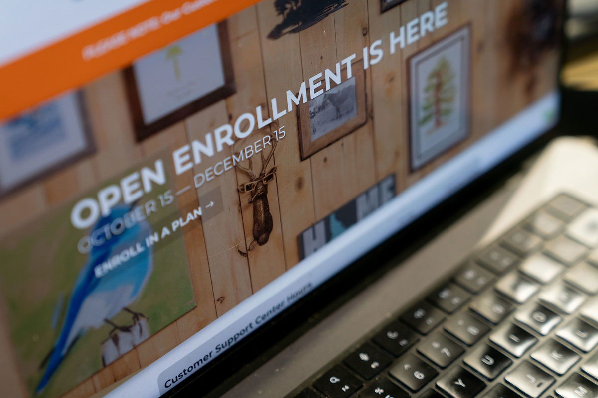 <i>Stefani Reynolds/Bloomberg/Getty Images via CNN Newsource</i><br/>The healthcare.gov website is seen on a laptop in Norfolk
