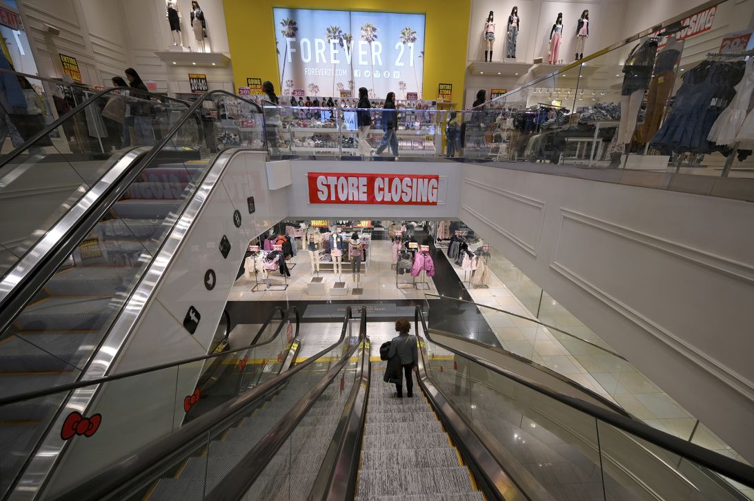 View of Forever 21 clothing retail store in Times Square.
