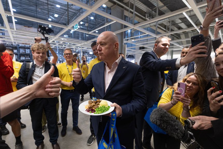 Prime Minister Christopher Luxon at the IKEA opening day, Auckland, New Zealand on December 4, 2025.