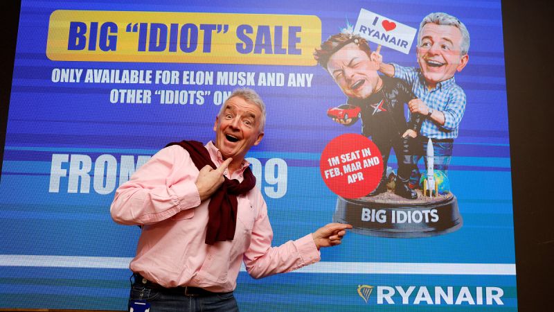 Ryanair boss Michael O’Leary welcomes public feud with Elon Musk