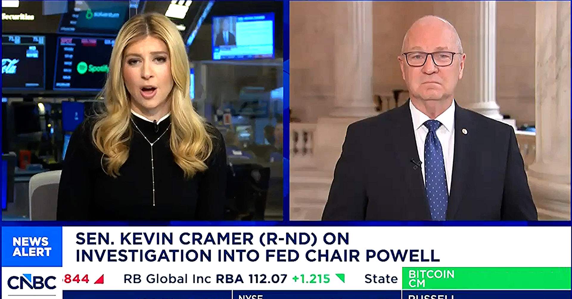 CNBC Sara Eisen Stunned By Kevin Kramer Jerome Powell Take