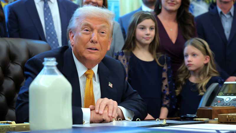 Whole milk now allowed in school lunches as Trump signs bill reversing limits