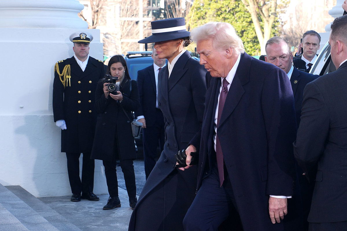 Andrew Harnik/Getty Images/File via CNN NewsourceDonald Trump and Melania Trump arrive at the White House in January 2025