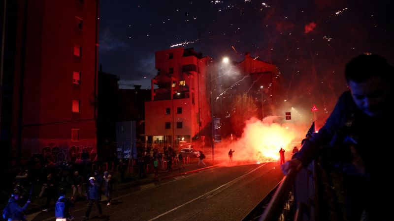 Anti-Olympics protest in Milan turns violent as Italy investigates suspected railway sabotage