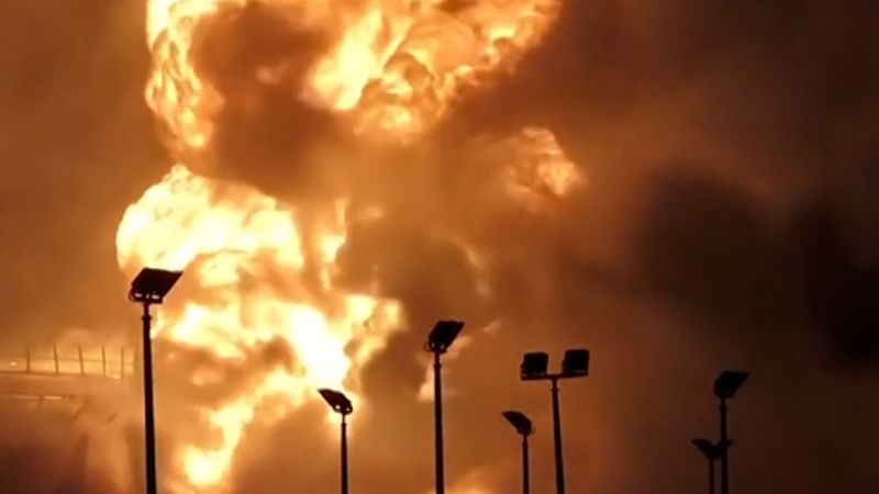 Fuel depot on fire in Bahrain following Iranian attack
