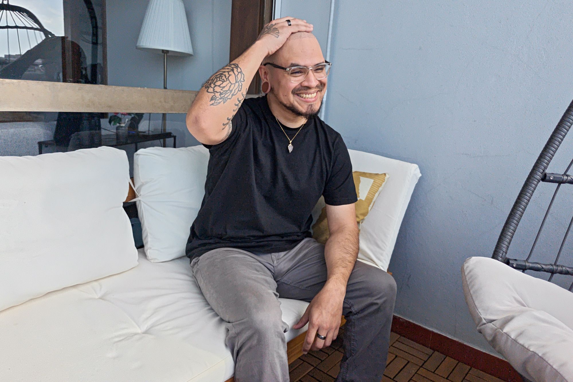 Michele Abercrombie/CNN via CNN NewsourceAlejandro Morales Gonzalez at his home in Porto