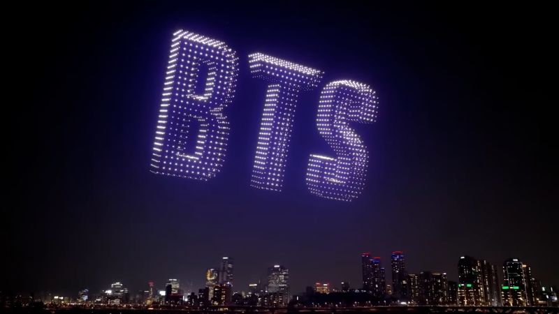 Drone show ahead of BTS comeback concert - CNN
