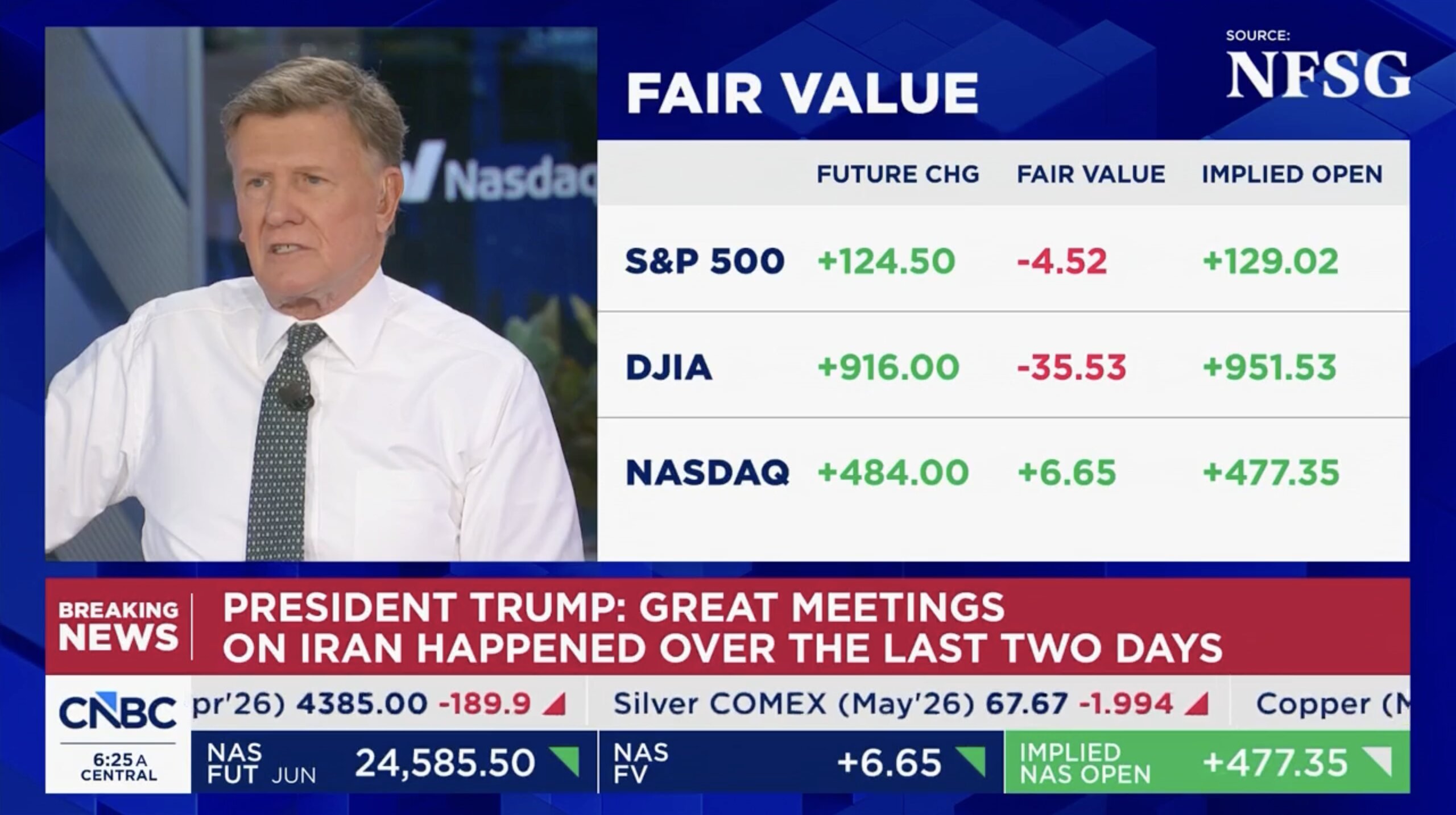 Trump Tells CNBC's Joe Kernen Iran War Is 'Regime Change'