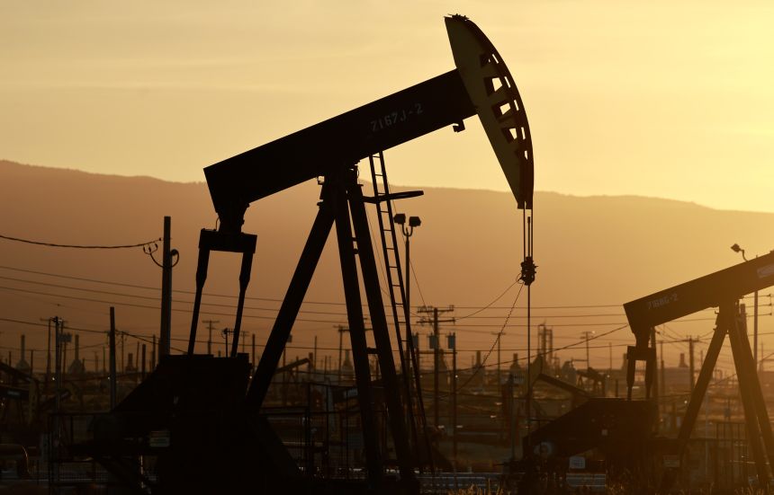 A pumpjack operates on the Belridge oil field on March 10 near McKittrick, California.