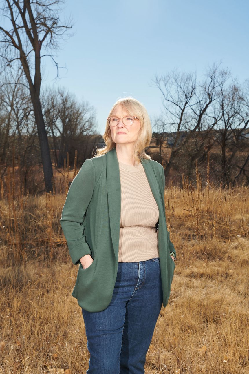 Rebecca Sheppard poses for a portrait at her home in Parker, Colorado on February 28,.