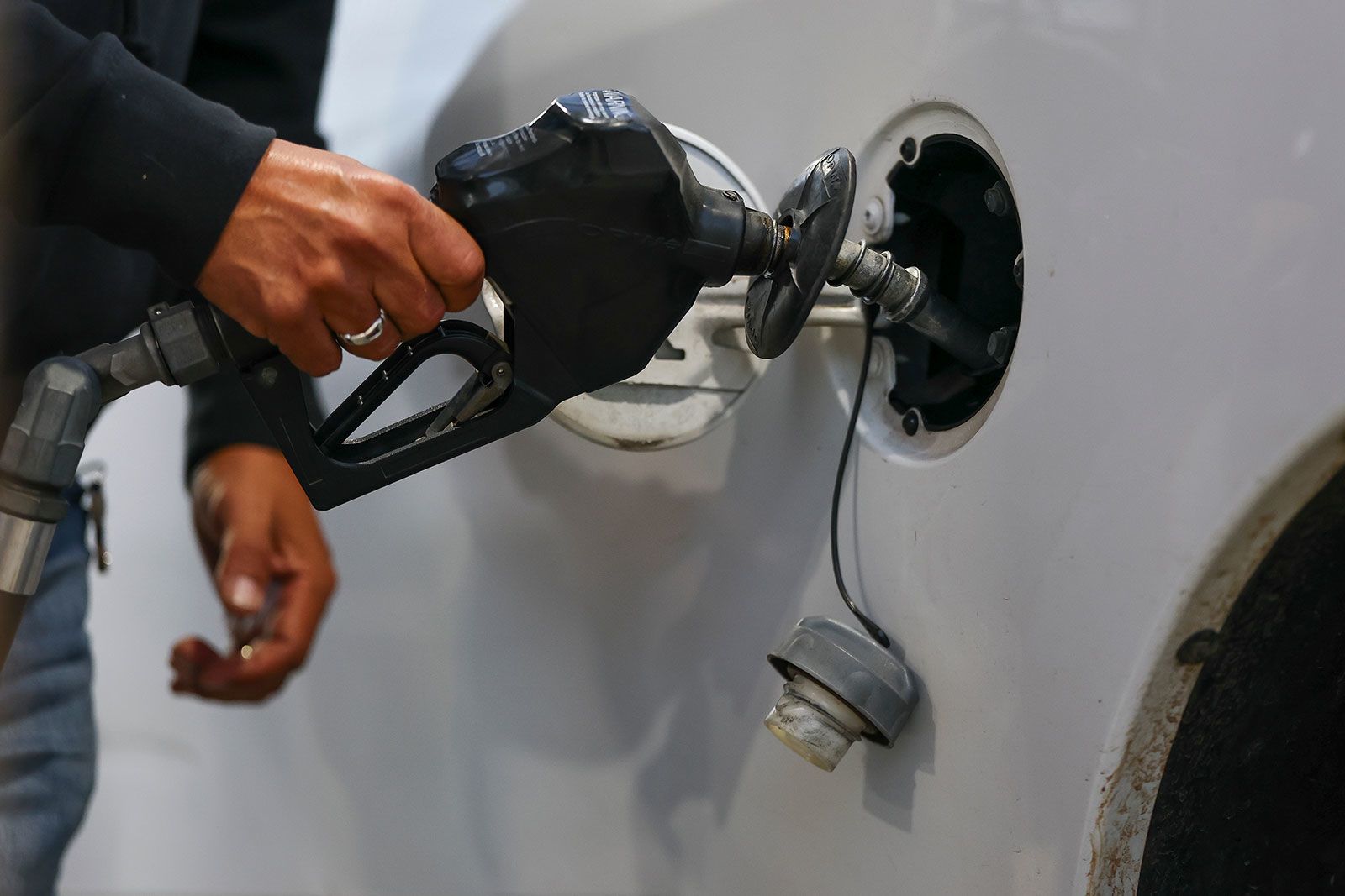 Aaron M. Sprecher/AP via CNN NewsourceA driver fills their gas tank with fuel at an Exxon gas station in Houston on March 19.