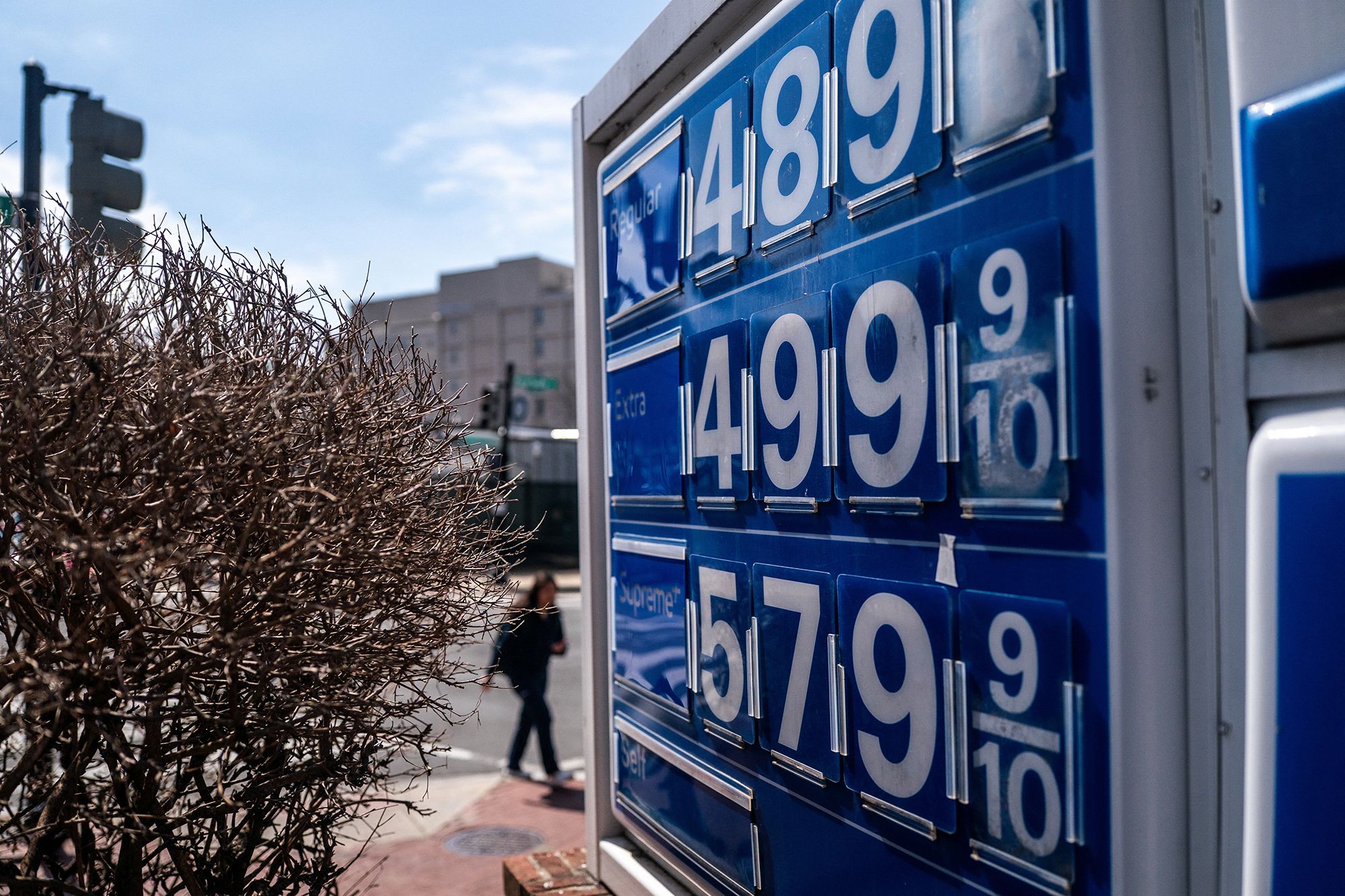 Nathan Howard/Reuters via CNN NewsourceGas prices are seen at a gas station on Capitol Hill