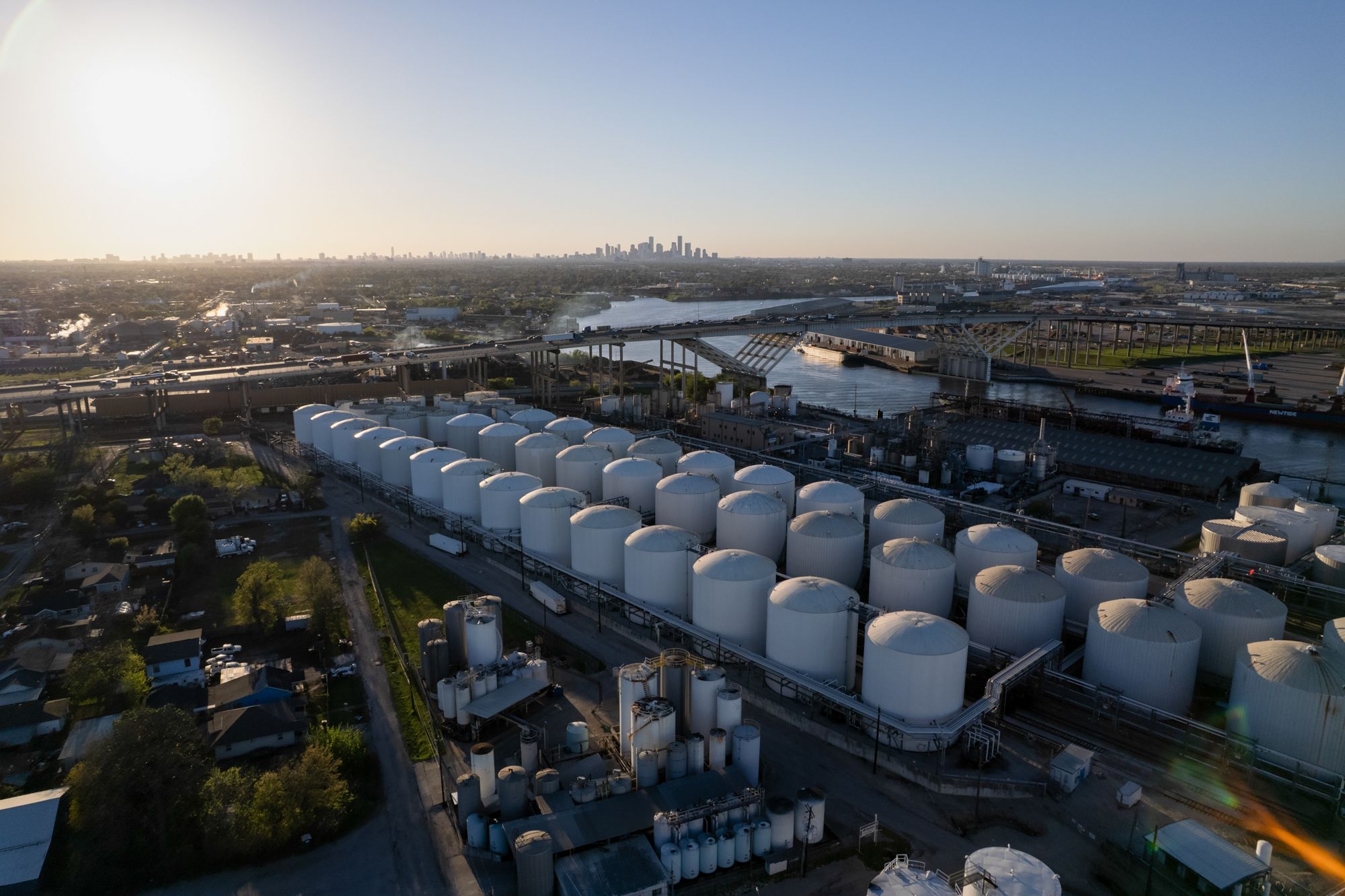 Mark Felix/Bloomberg/Getty Images via CNN NewsourceStorage tanks at the Valero Houston Refinery in Houston on March 13