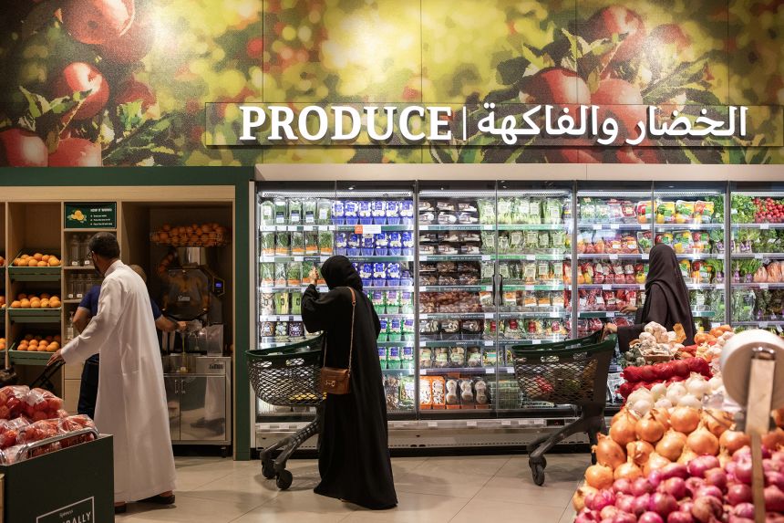 Customers shop inside a Spinneys supermarket in Dubai, United Arab Emirates, on May 1, 2024.