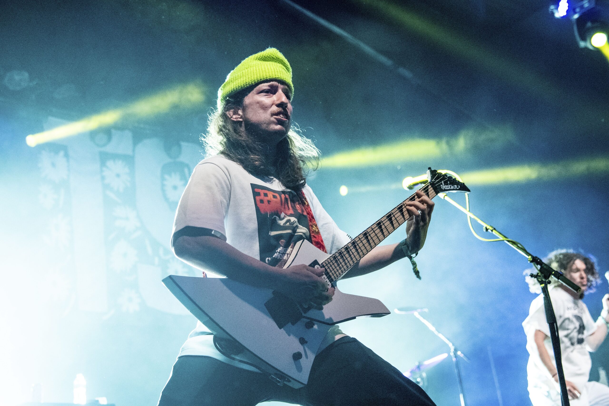 Amy Harris/Invision/AP via CNN NewsourceBrady Ebert of Turnstile performs at the Coachella Music & Arts Festival at the Empire Polo Club in Indio