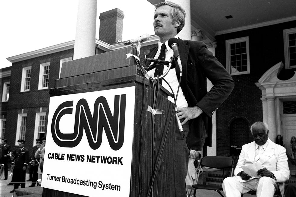 Ted Turner attends official CNN Launch event at CNN Techwood Drive World Headquarters in Atlanta Georgia, June 01, 1980