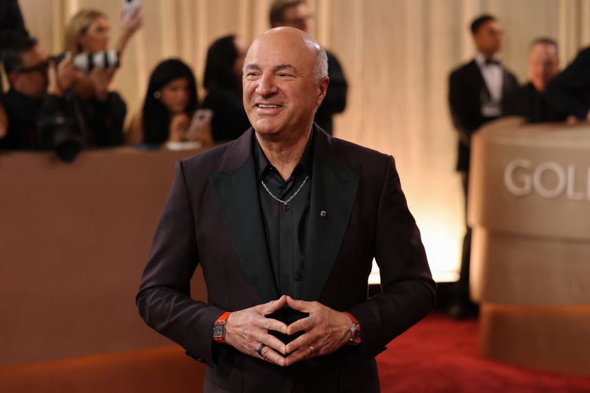 Kevin O'Leary at the 83rd Annual Golden Globes in Beverly Hills, California, on January 11, 2026.