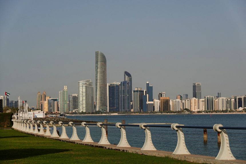 The Abu Dhabi skyline following Iranian missile attacks, February 28, 2026.