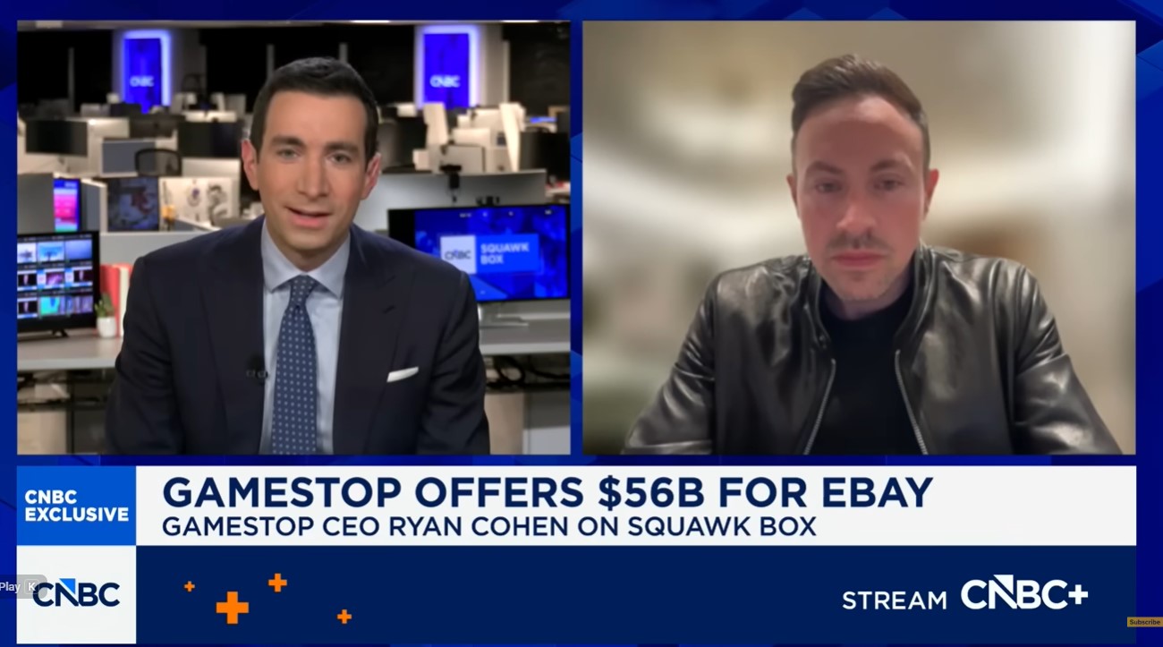 GameStop CEO Ryan Cohen in Awkward CNBC Exchange on eBay Buy