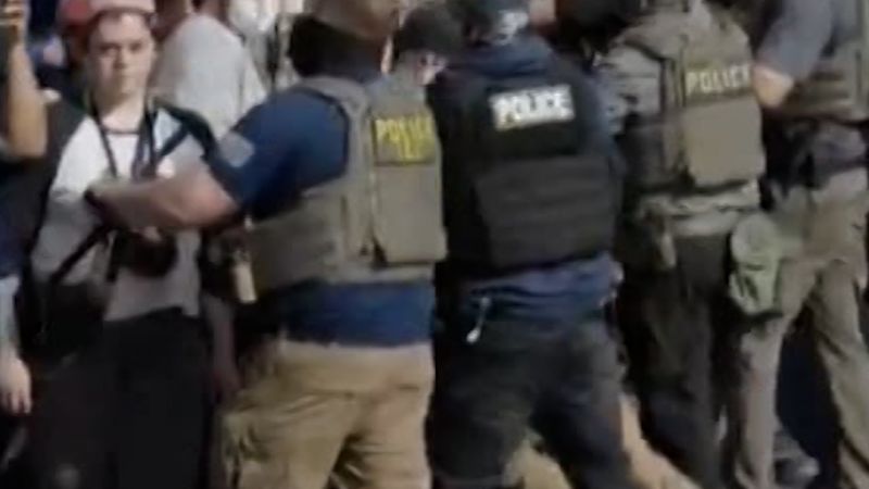 Chaos erupts during protest over hunger strike at ICE facility