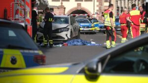Two dead after car strikes crowd in German city, police say