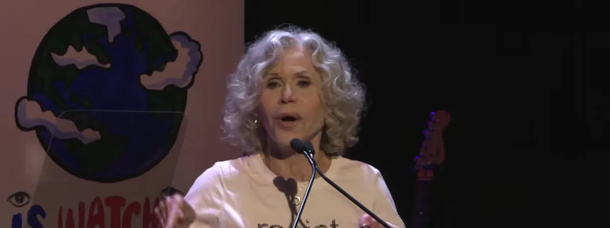 Jane Fonda Attacks Paramount-WBD Merger At Protest Event – “I Have A Personal Stake In CNN, I Don’t Want To See It Go That Way”
