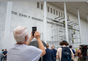 NCS WIRE – Crews begin removing Trump’s name from Kennedy Center but then drapes go up