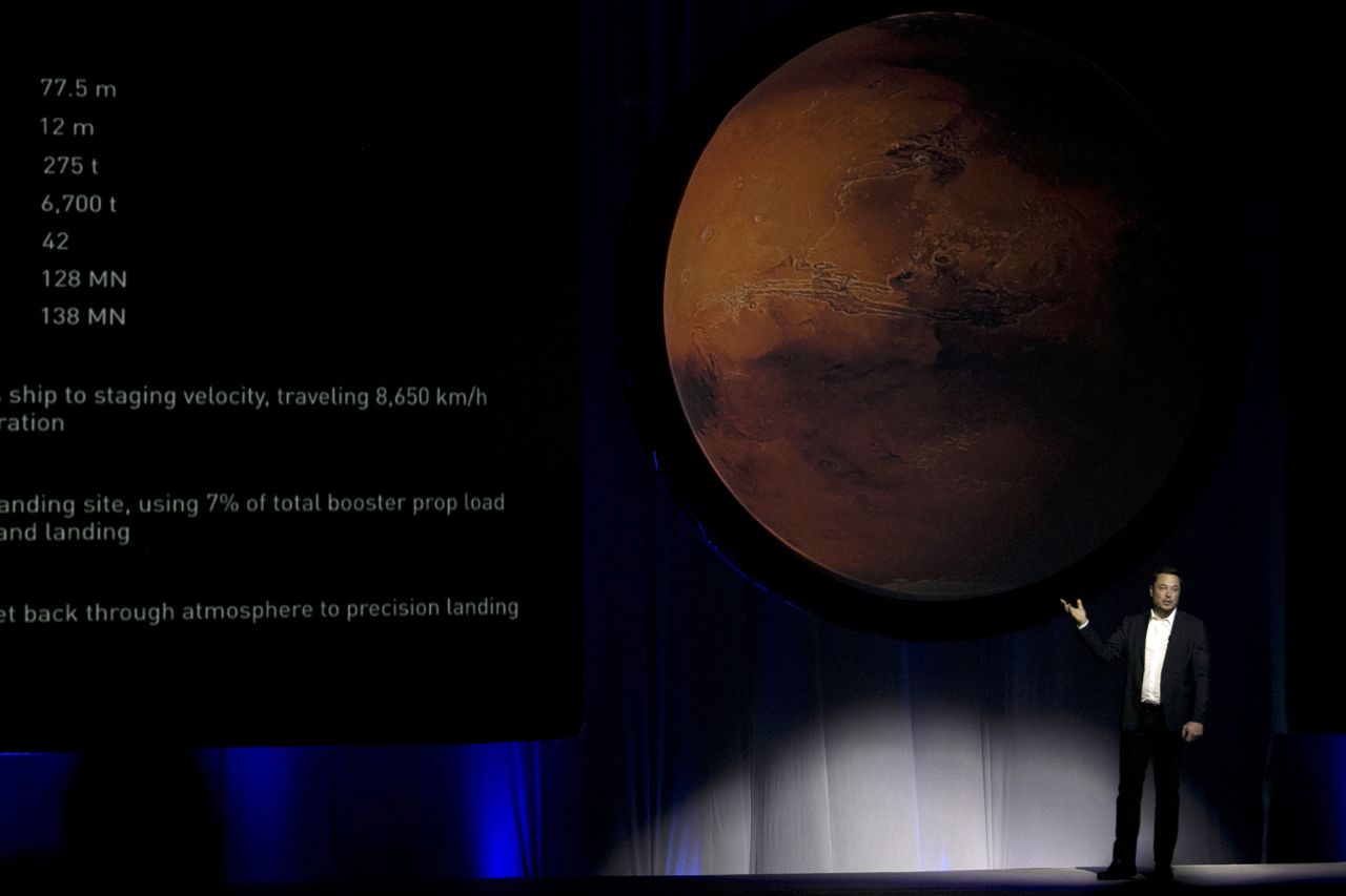 SpaceX founder Elon Musk speaks during the 67th International Astronautical Congress in Guadalajara, Mexico, in September 2016.