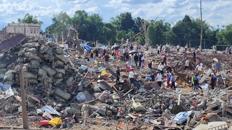 Myanmar: 45 dead after huge blast in building storing explosives