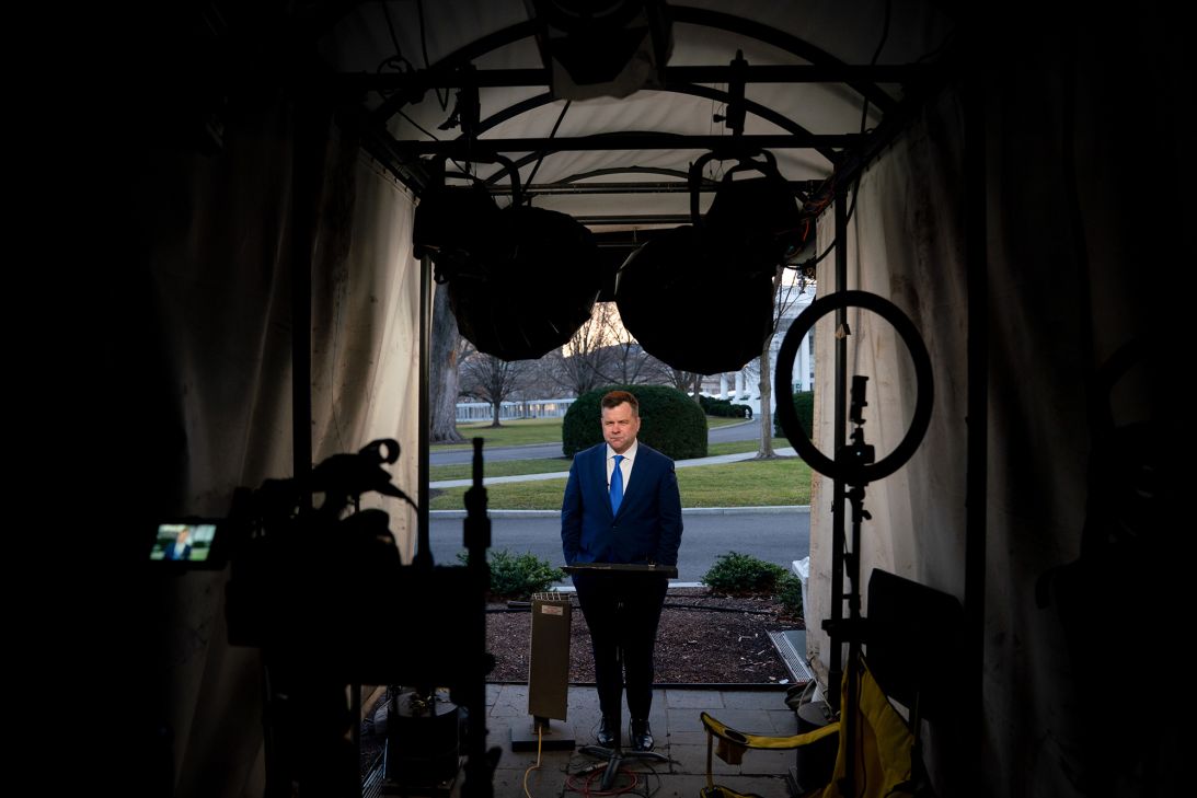 Bill Pulte, director of the Federal Housing Finance Agency, during a Bloomberg interview outside the White House on January 12, 2026. His recent appointment as acting director of national intelligence is expected to further delay the spin-off of Fannie Mae and Freddie Mac.