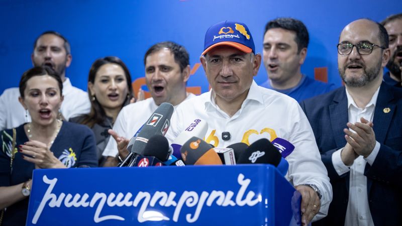 Poised to accelerate a pivot away from Russia, Armenian prime minister claims election win
