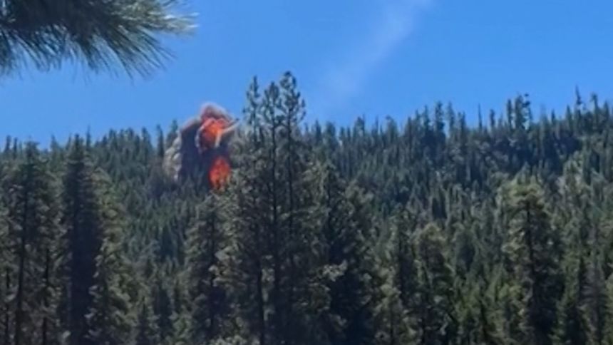 An F/A-18 Hornet fighter jet crashes in Yakima County, Washington, on June 13.