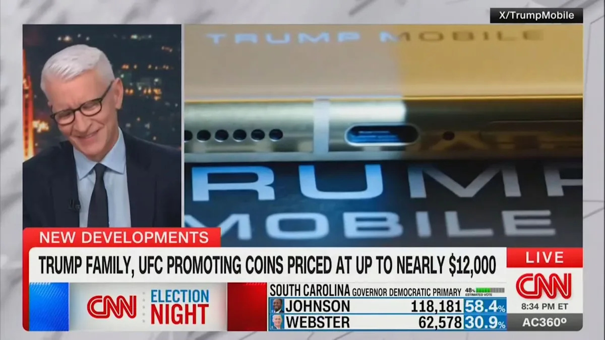 ‘Sorry!’ CNN’s Anderson Cooper Cracks Up as He Lists Trump Merchandise Catalogue On-Air