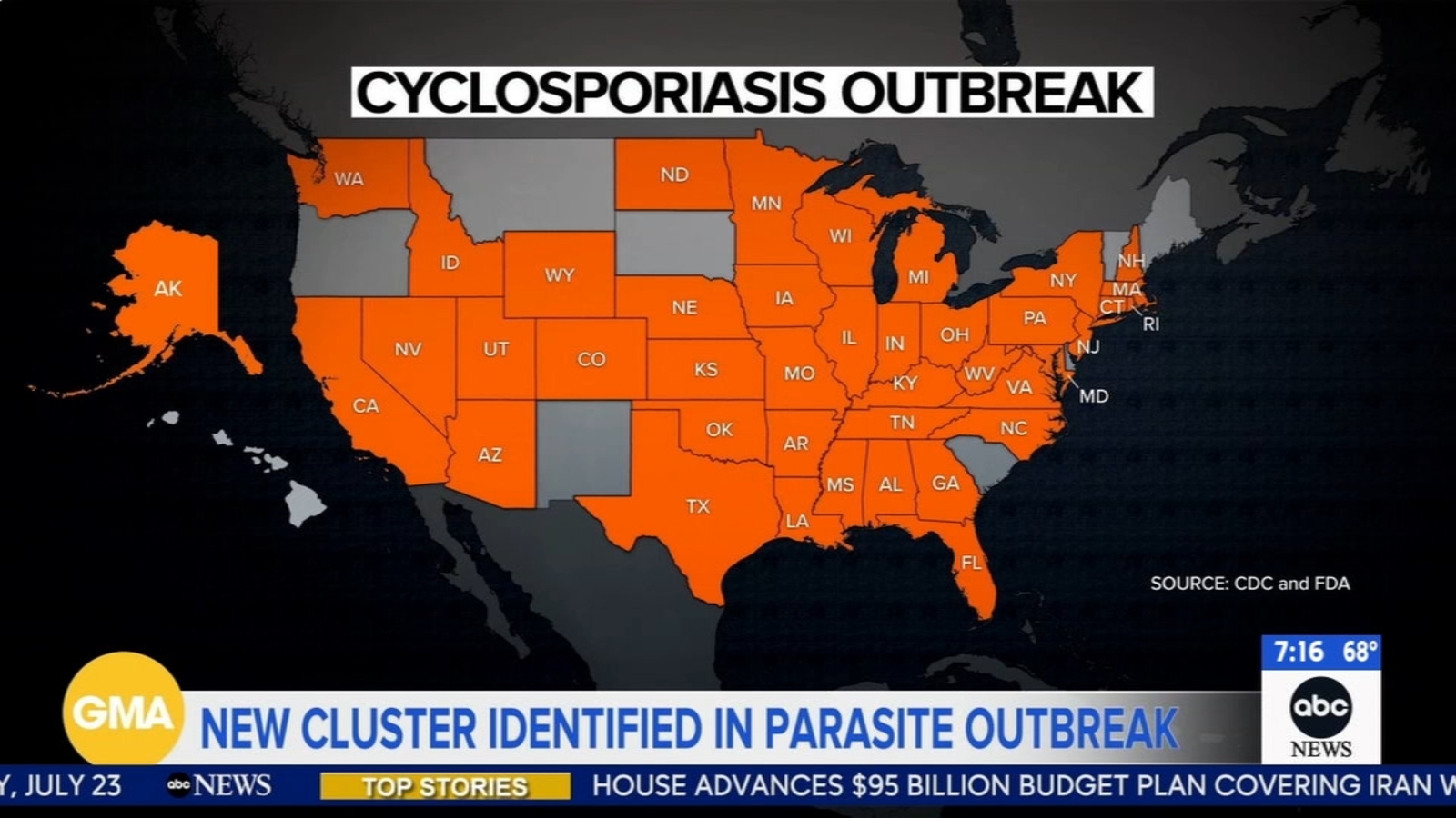 Cyclosporiasis outbreak linked to shredded iceberg lettuce expands to 9 states, including Pennsylvania