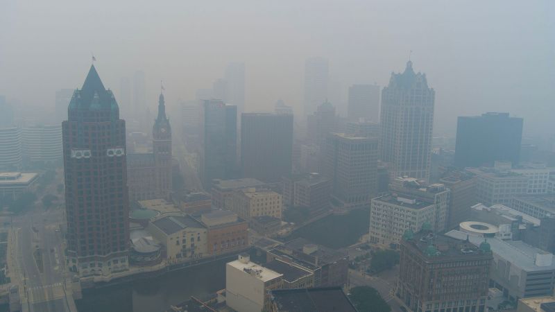 Wildfire smoke is driving terrible air quality in major cities as new plumes arrive from Canada