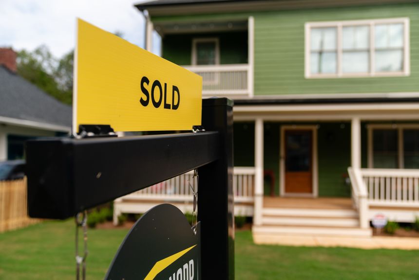 A sign outside a home for sale in Atlanta, Georgia, on Wednesday, Sept. 6, 2023.