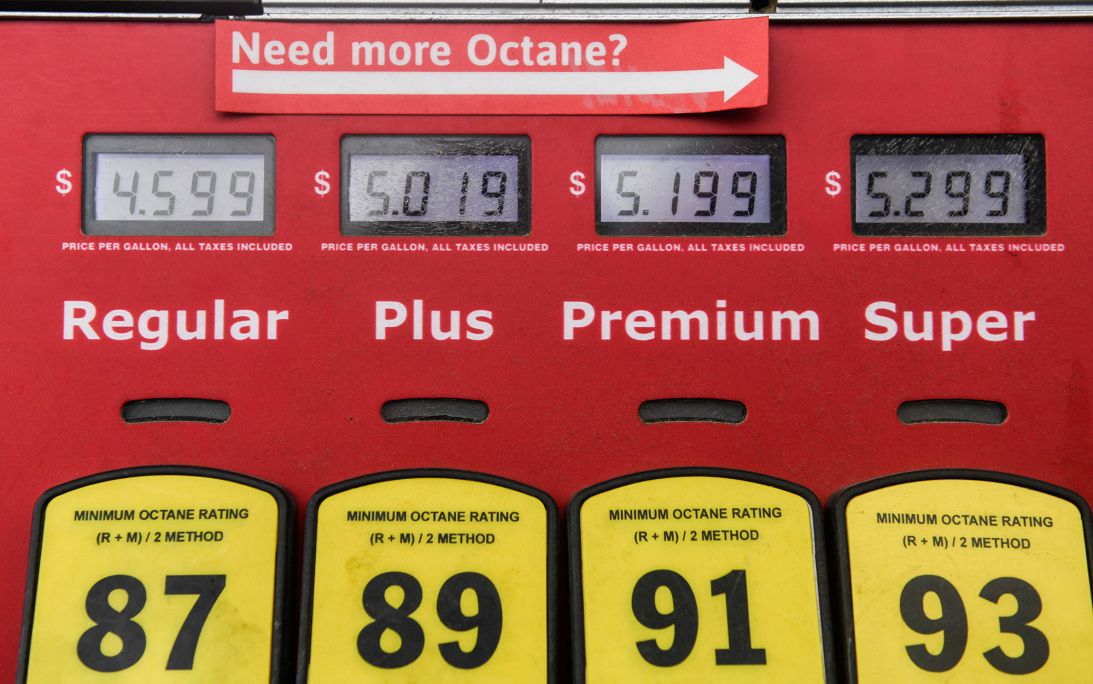 Gas prices at the pump at a Wawa gas station in Aston, Pennsylvania, in May 2026.