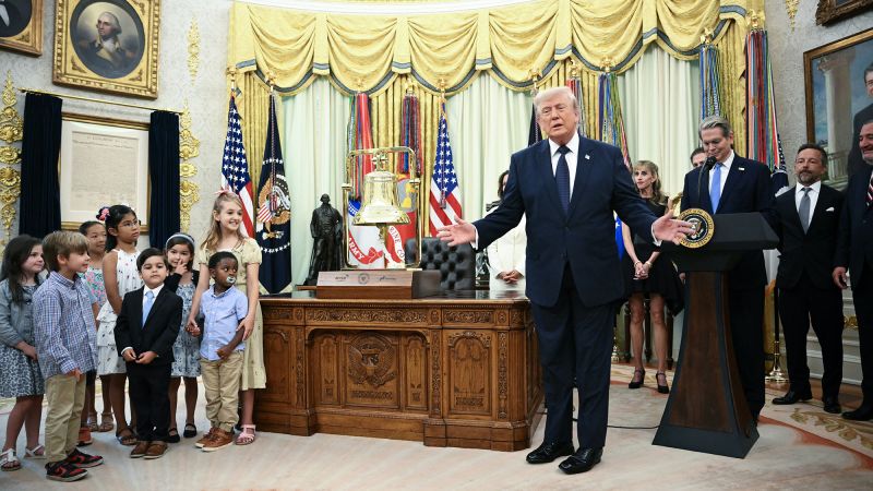 Trump rings opening bell to mark first day of trading for Trump Accounts